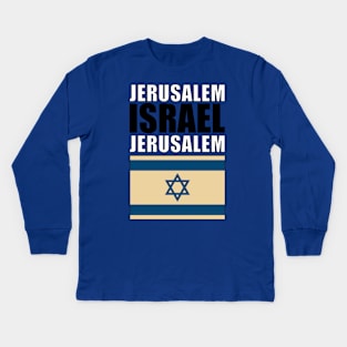 Flag of Israel Kids Long Sleeve T-Shirt